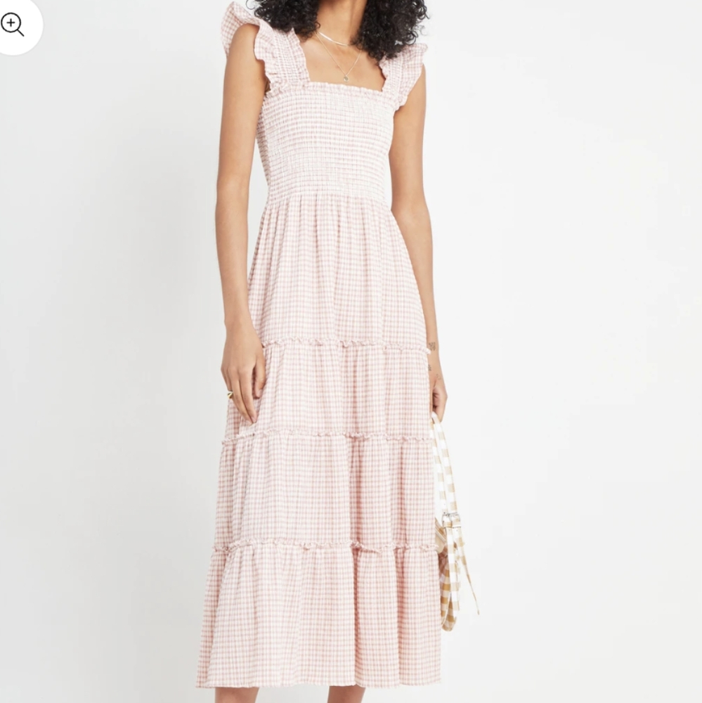 Few Moda Kourt Calypso Maxi Dress in pink plaid, XS